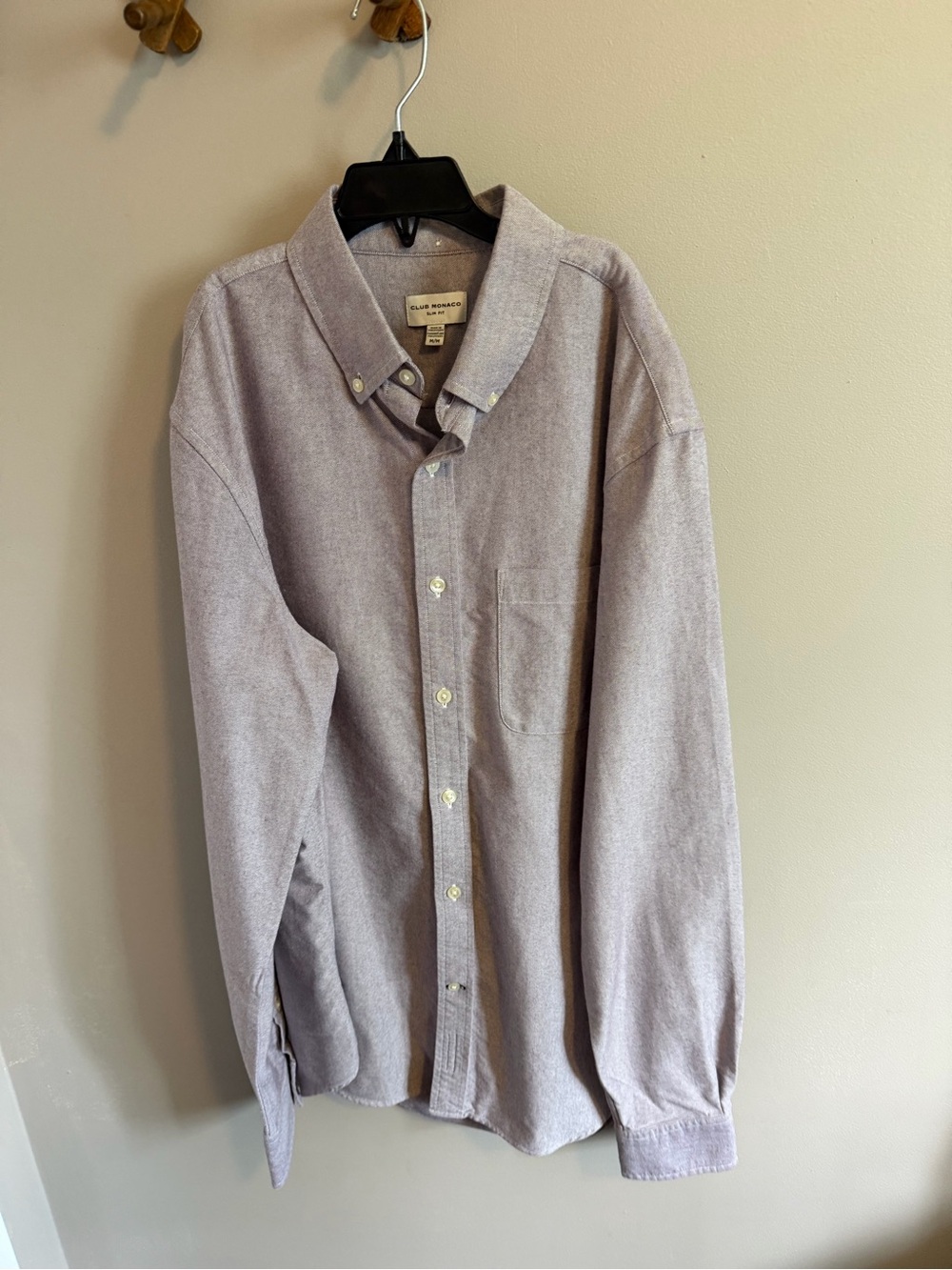 Club Monaco Slim Fit Lilac Purple Oxford Button Down Shirt Medium